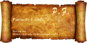 Parsch Fidél névjegykártya